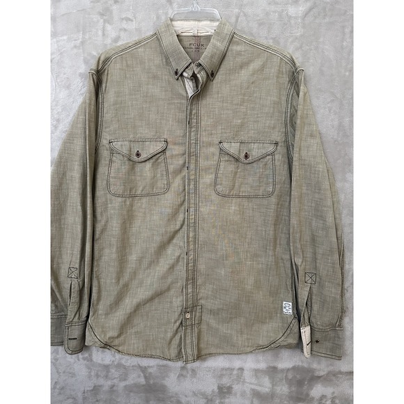 Other - FCUK Shirt Mens Small Long Sleeve Button Down Workwear Casual Double Pocket